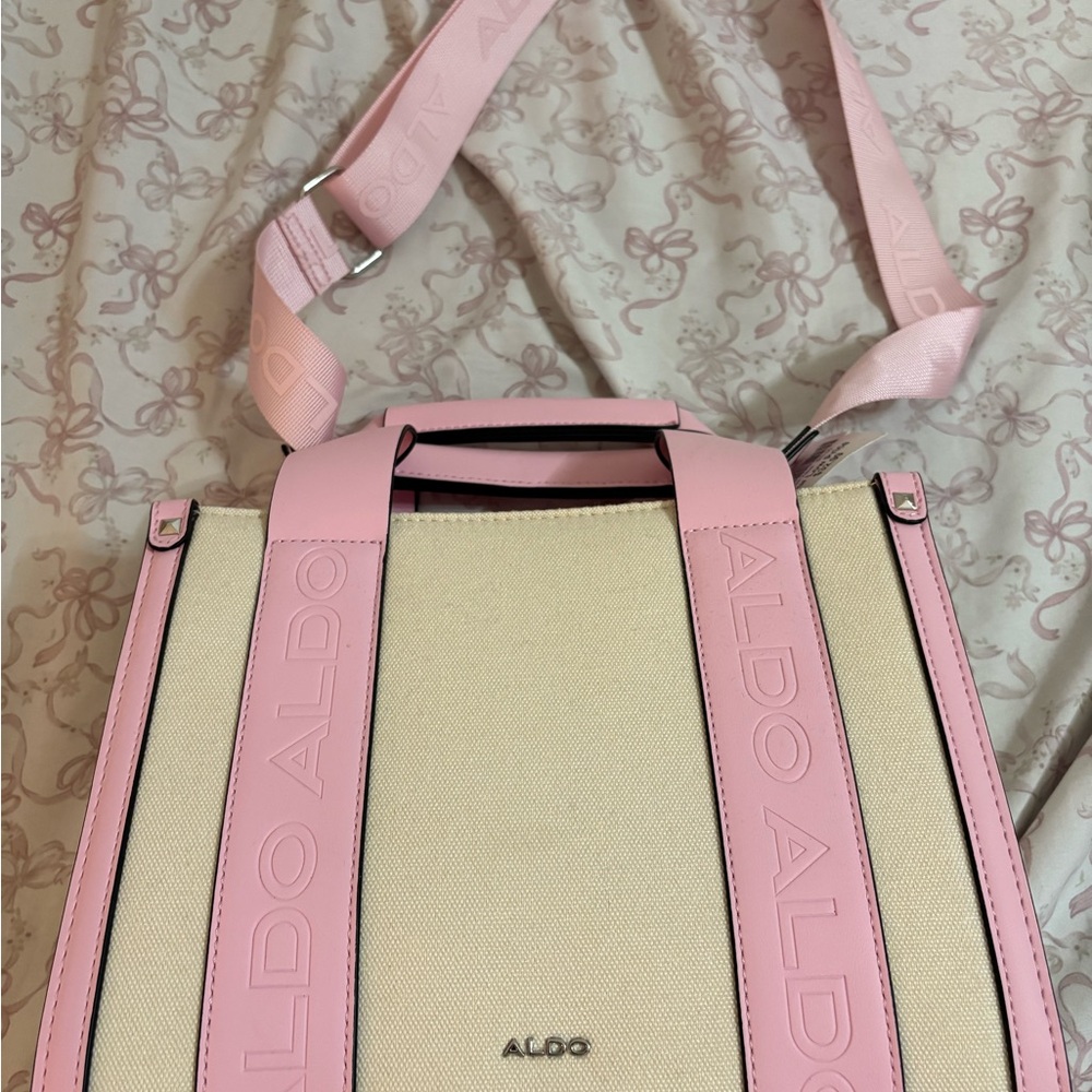 Aldo Pink and Cream Tote Bag